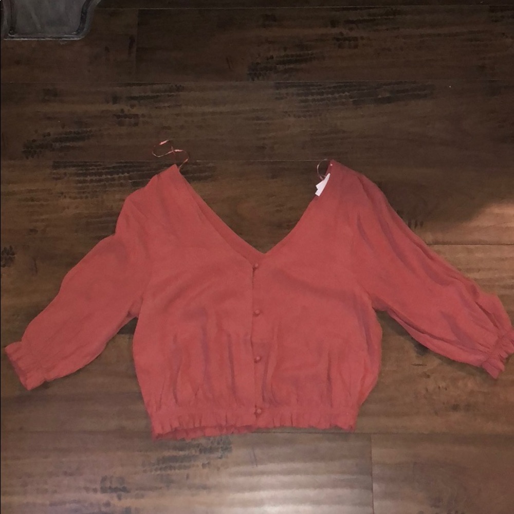 Burnt orange blouse NWT